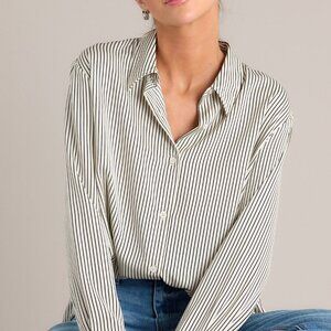 Red Dress Coming To My Senses White & Black Stripe Top Size SS / White